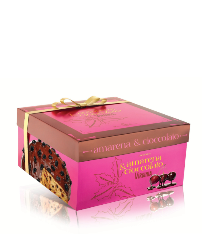 Itališkas šventinis pyragas „Panettone Virginia“ su šokoladu ir vyšniomis 900 g