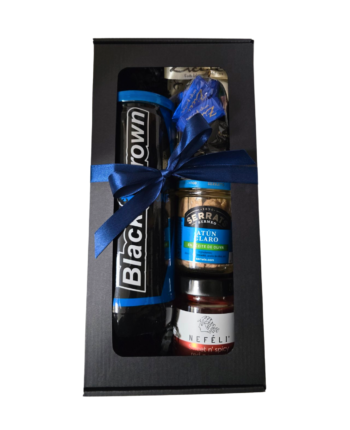 Kalėdinė dovana padelio žaidėjams su Black Crown kamuoliukais ir Viduržemio delikatesais