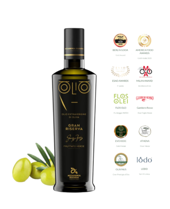 OLO Gran Riserva Sardegna DOP alyvuogių aliejus 500 ml juodas butelis